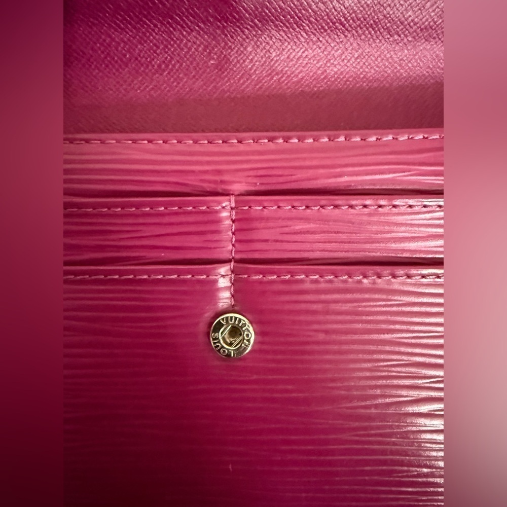 LOUIS VUITTON Portefeuille Sarah Long Wallet M60317 Epi Fuchsia Pink LV - Picture 8 of 13